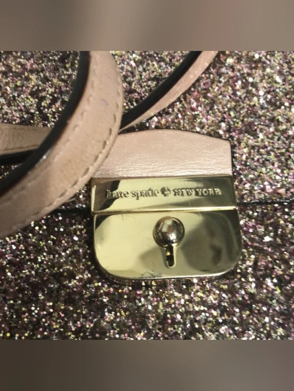 Kate Spade glitter crossbody bag in rose
